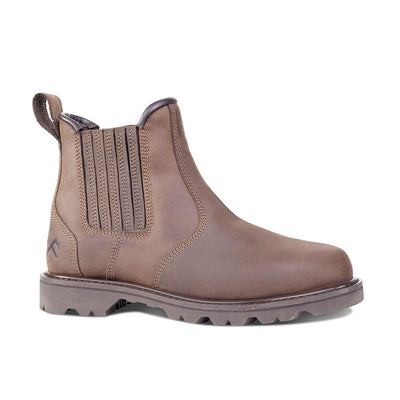 Rock Fall RF246 Plough Non-Safety Chelsea Boots Brown 1#colour_brown