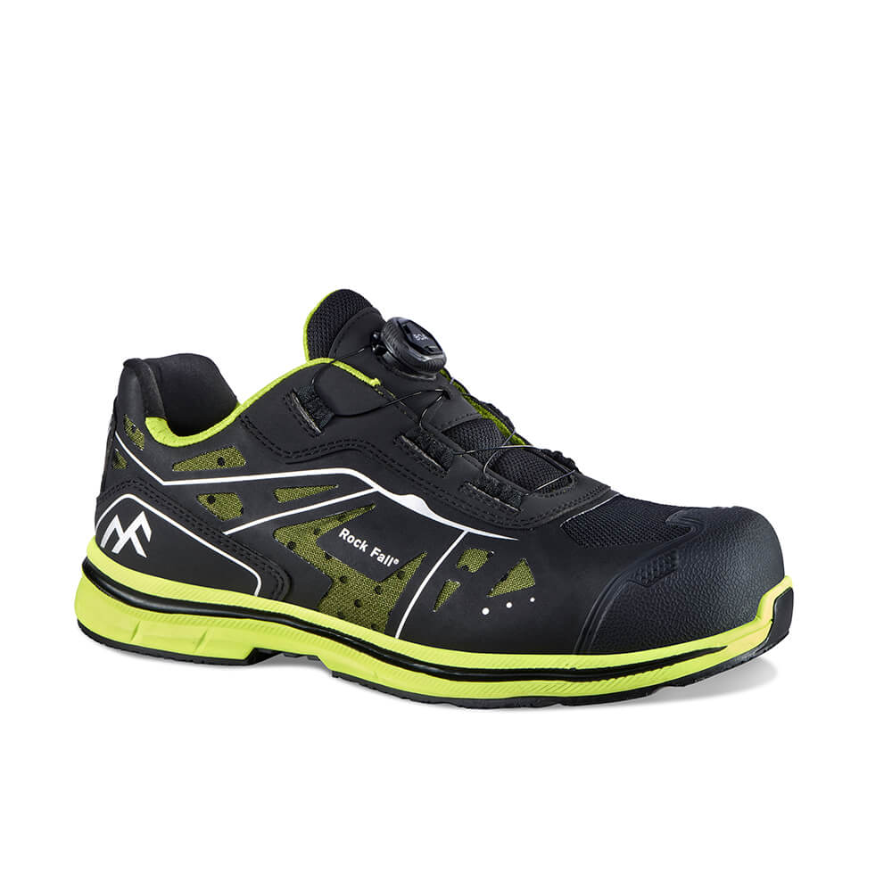 Rock Fall RF110 AirTech ESD Boa Safety Trainers Black/Lime Main#colour_black-lime