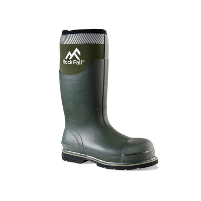 Rock Fall RF280 Meadow Neoprene Safety Wellington Boots Green Main#colour_green