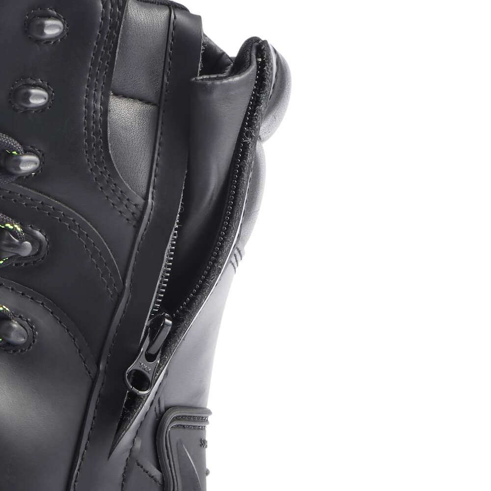 Rock Fall RF540 Monzonite Safety Boots - High Leg, Waterproof, Side Zip Black Feature#colour_black
