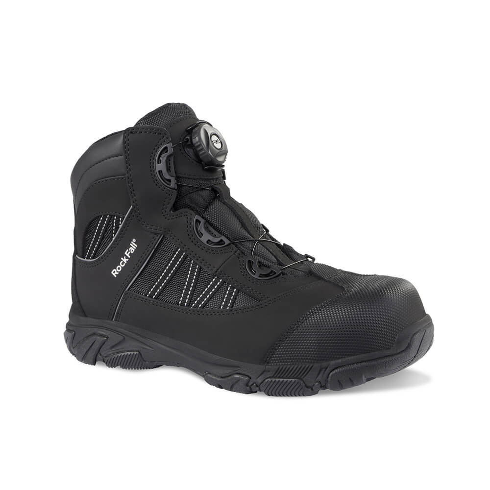 Rock Fall RF160 Ohm Electrical Hazard Boa Safety Boots Black Main#colour_black
