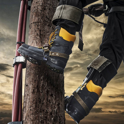 Rock Fall RF800 PowerMax High Leg Waterproof Electrical Hazard Safety Boots Black Action Shot#colour_black