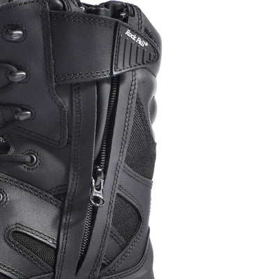 Rock Fall RF4500 Titanium Safety Boots - Waterproof, Side Zip Black Feature#colour_black