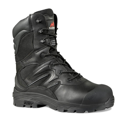 Rock Fall RF4500 Titanium Safety Boots - Waterproof, Side Zip Black Main#colour_black