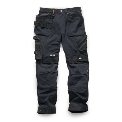 Scruffs Pro Flex Plus Holster Pocket Work Trousers Black Black 1#colour_black