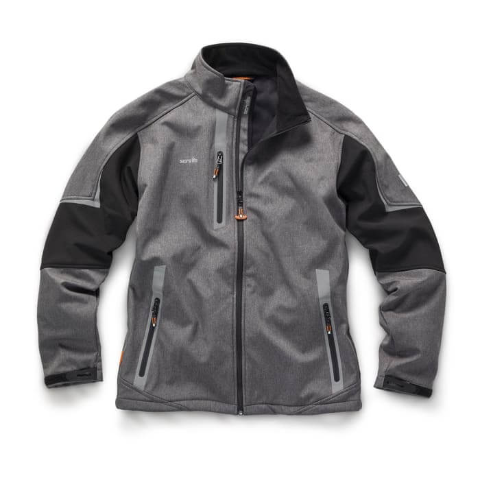 Scruffs Pro Softshell Jacket Charcoal Marl Charcoal 1#colour_charcoal