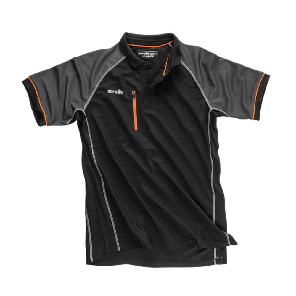 Scruffs Trade Active Polo Shirt Black 1#colour_black
