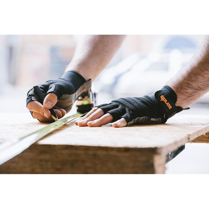 Scruffs Trade Fingerless Gloves Black Black 2#colour_black