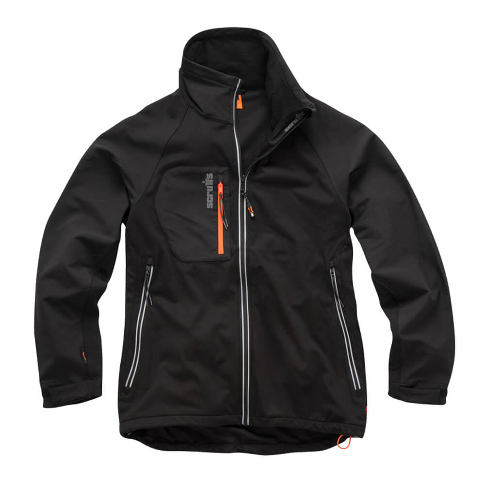 Scruffs Trade Flex Softshell Jacket Black Black 1#colour_black