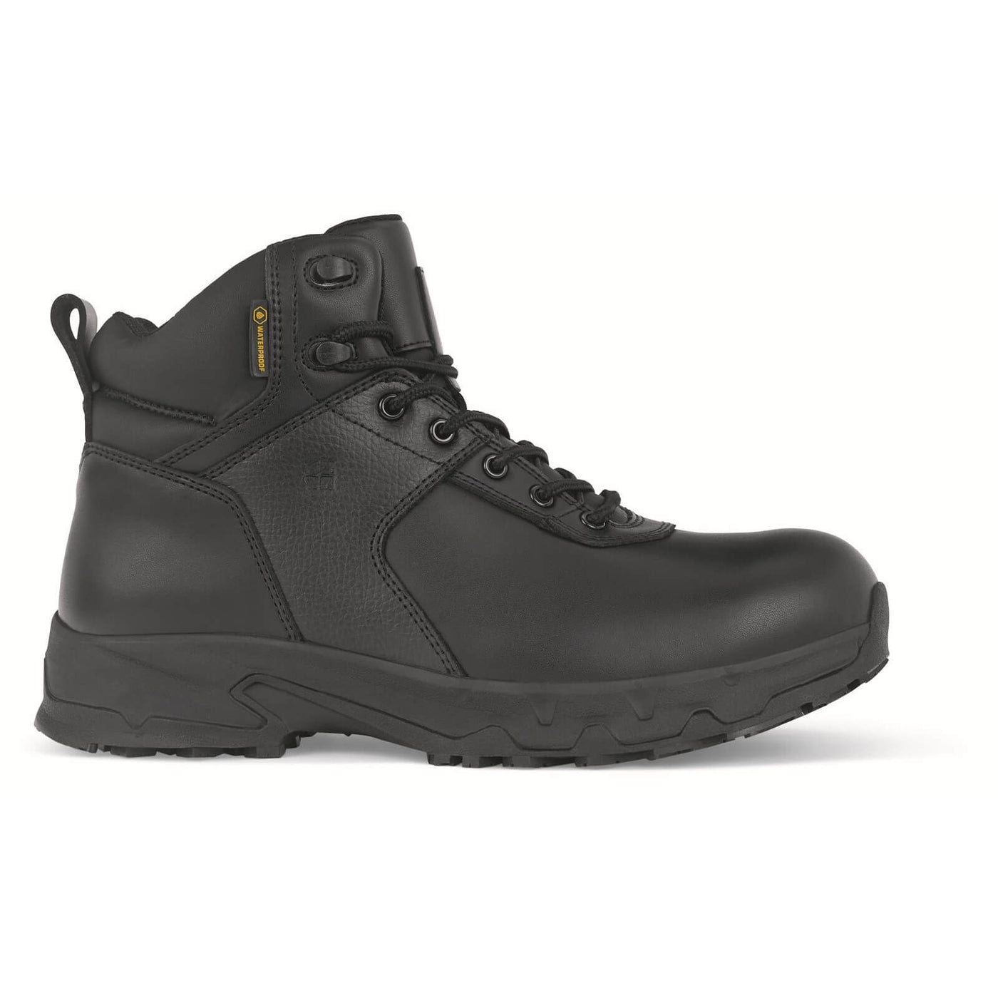 Shoes For Crews Stratton III Waterproof Work Boots Black 4#colour_black