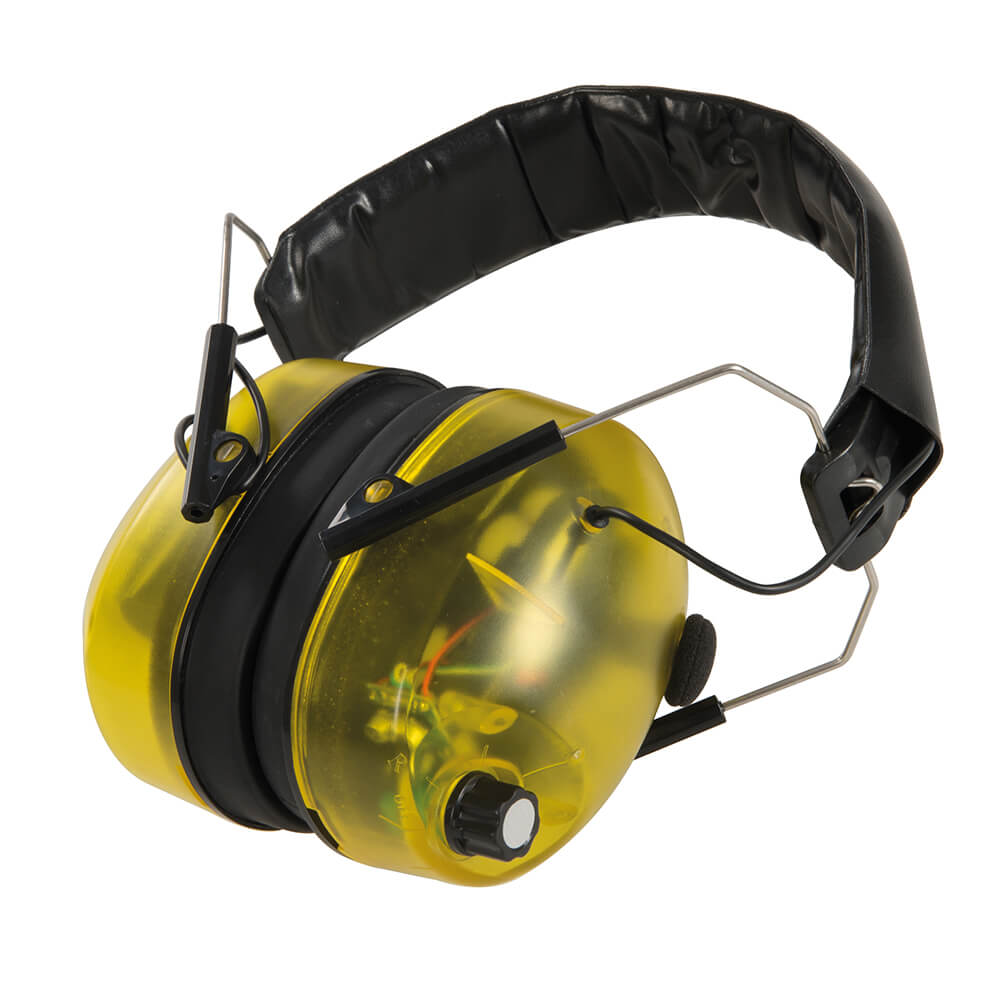 Silverline Electronic Ear Defenders SNR 30dB Yellow 1#colour_yellow