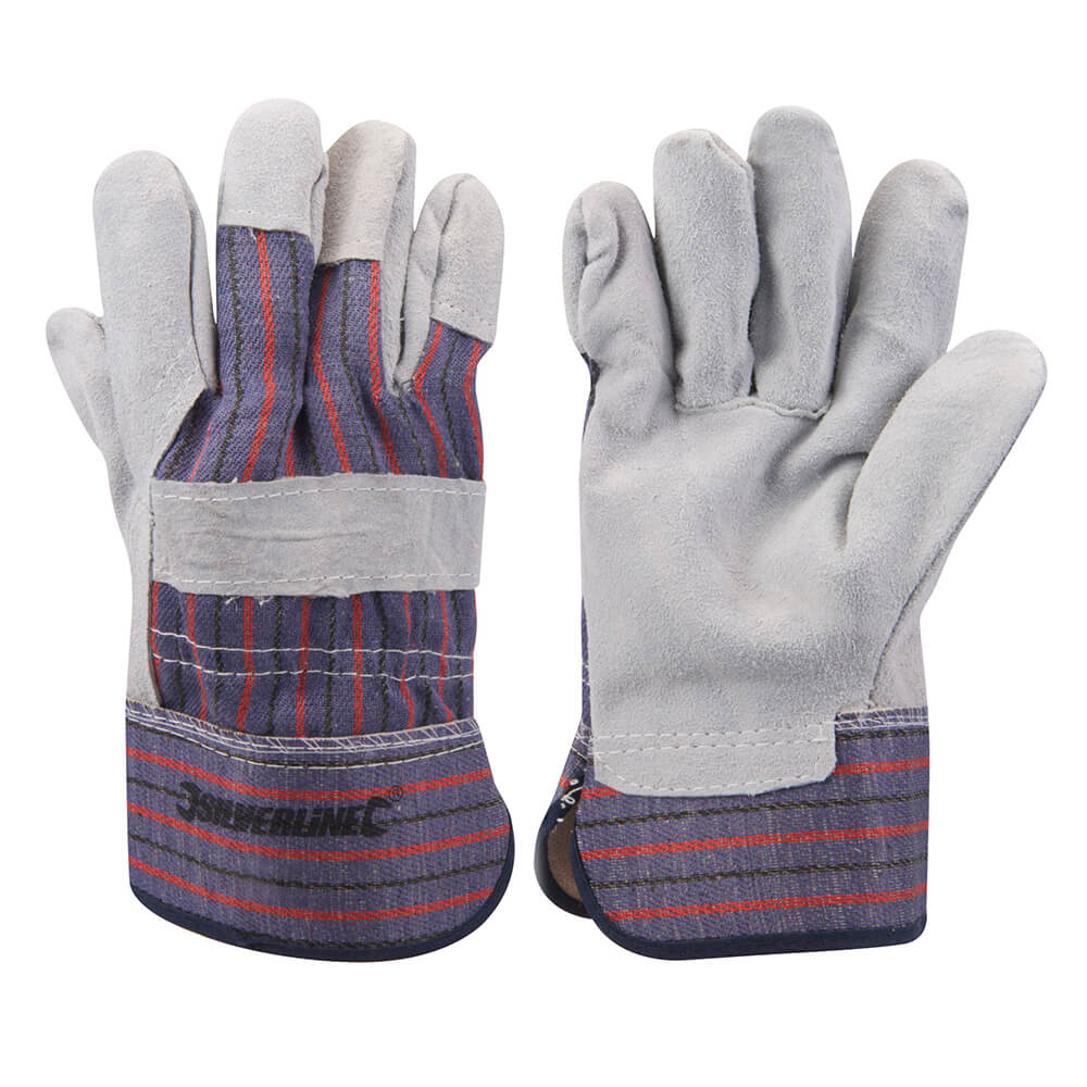 Silverline Expert Knuckle Protection Rigger Gloves White 1#colour_white