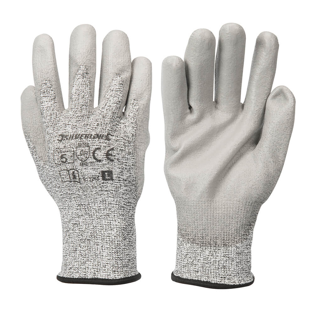 Silverline Heavy-Duty Anti-Cut Gloves White 1#colour_white