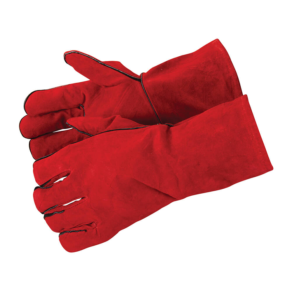 Silverline Welders Leather Gauntlets Red 1#colour_red