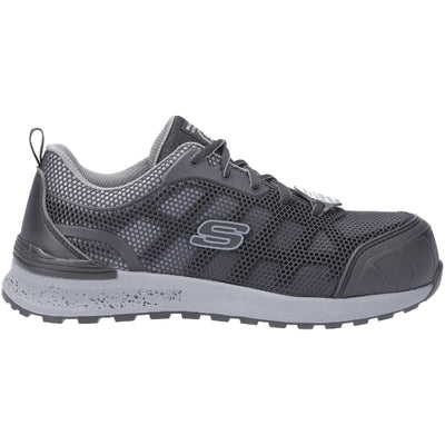 Skechers Bulklin-Lyndale Athletic Safety Toe Cap Work shoes-Black-Grey-4