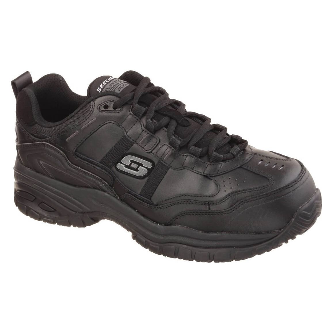 Skechers Grinnell Soft Stride Safety Shoes-Black-Main