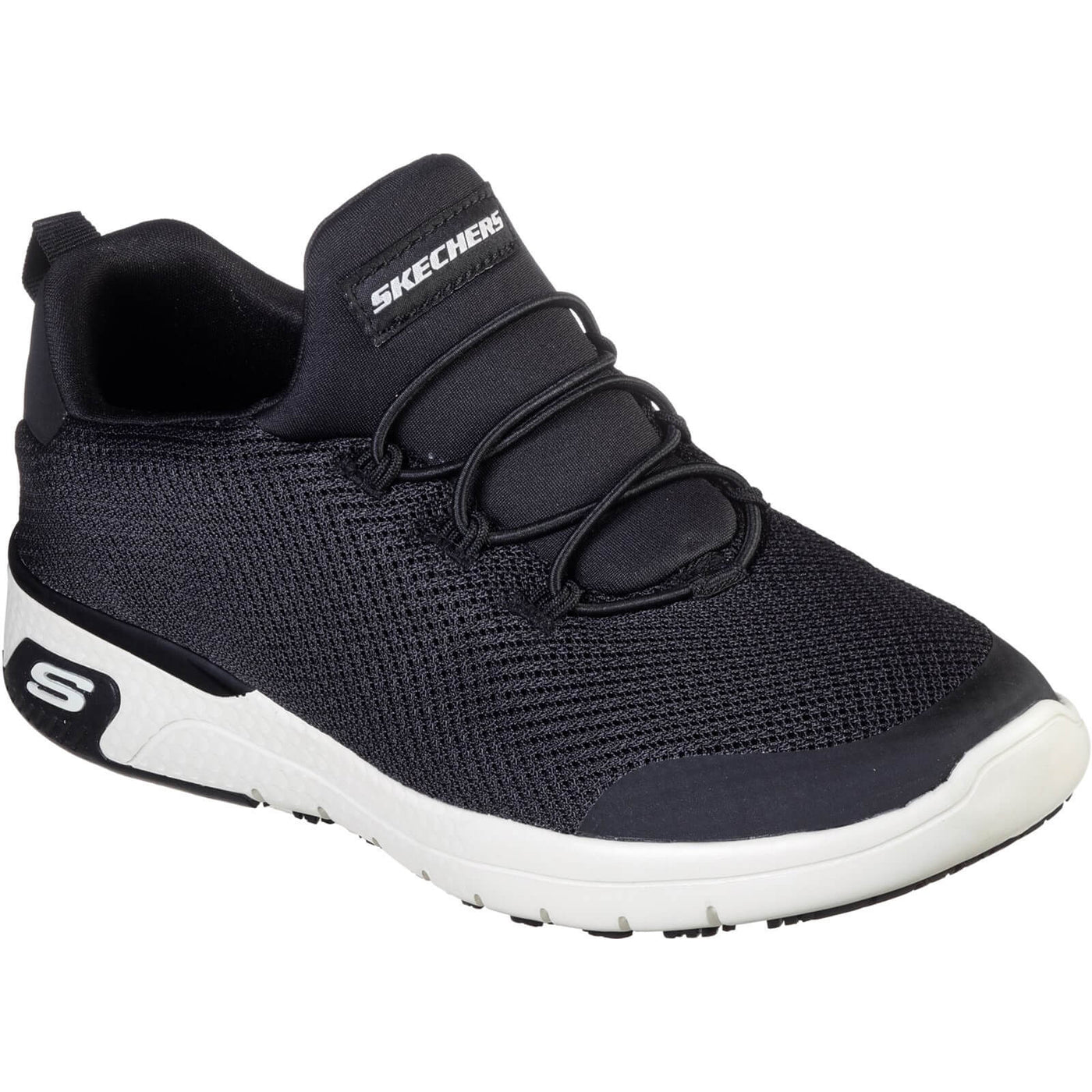 Skechers Marsing-Waiola Slip Resistant Safety Trainers Black/White 1#colour_black-white