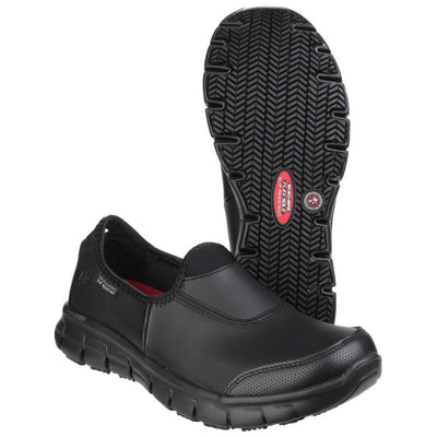 Skechers Sure Track Slip Resistant Work Shoes-Black-3