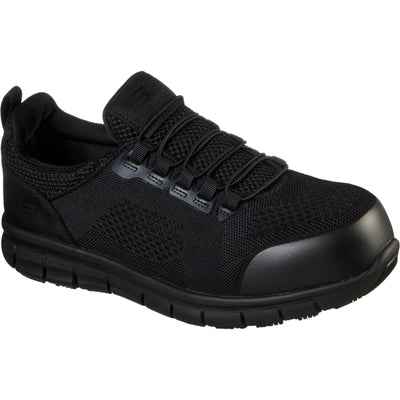 Skechers Synergy Omat Safety Trainers Black 1#colour_black