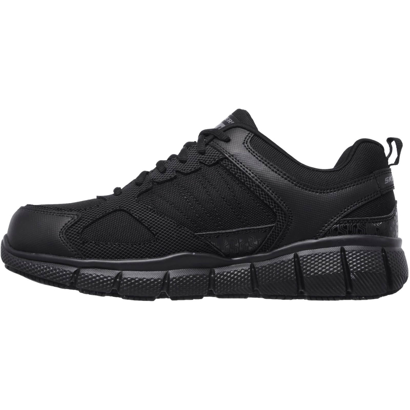 Skechers Telphin Sanphet Slip Resistant Shoes Black 5#colour_black