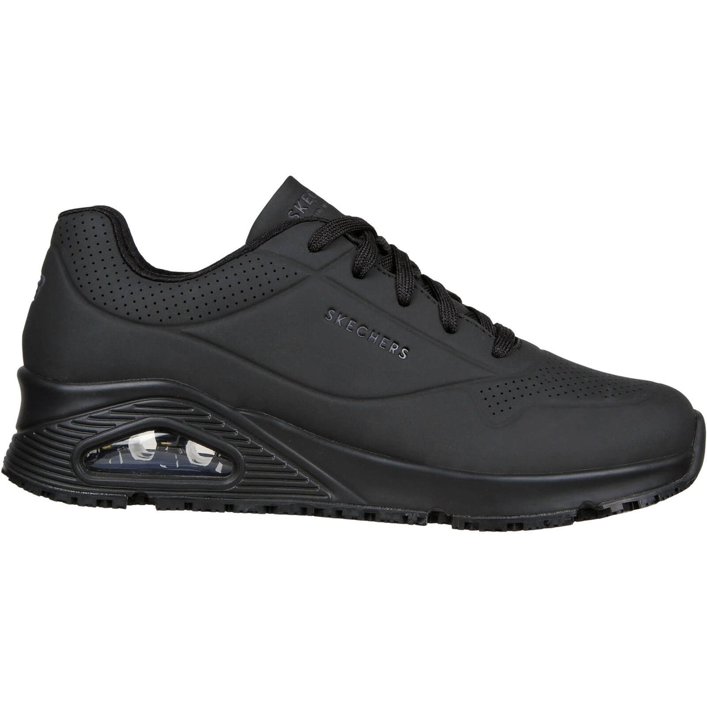 Skechers Work Relaxed Fit: Uno SR Safety Shoes Black 3#colour_black