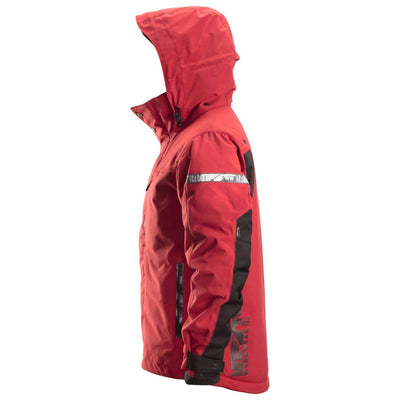 Snickers 1102 AllroundWork Waterproof 37.5 Insulated Jacket Chili Red Black left #colour_chili-red-black