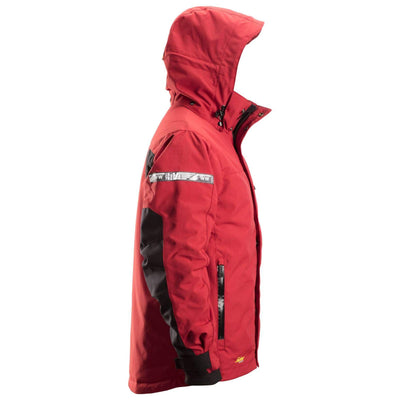Snickers 1102 AllroundWork Waterproof 37.5 Insulated Jacket Chili Red Black right #colour_chili-red-black