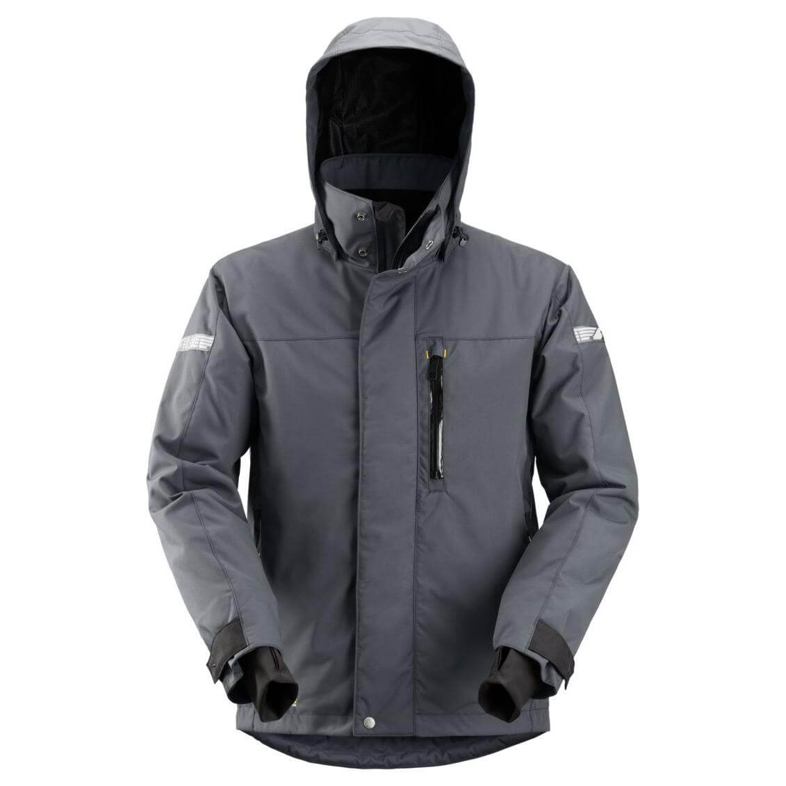 Snickers 1102 AllroundWork Waterproof 37.5 Insulated Jacket Steel Grey Black Main #colour_steel-grey-black