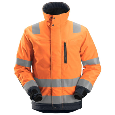 Snickers 1130 Hi Vis 37.5 Insulated Jacket Class 3 Hi Vis Orange Steel Grey Main #colour_hi-vis-orange-steel-grey