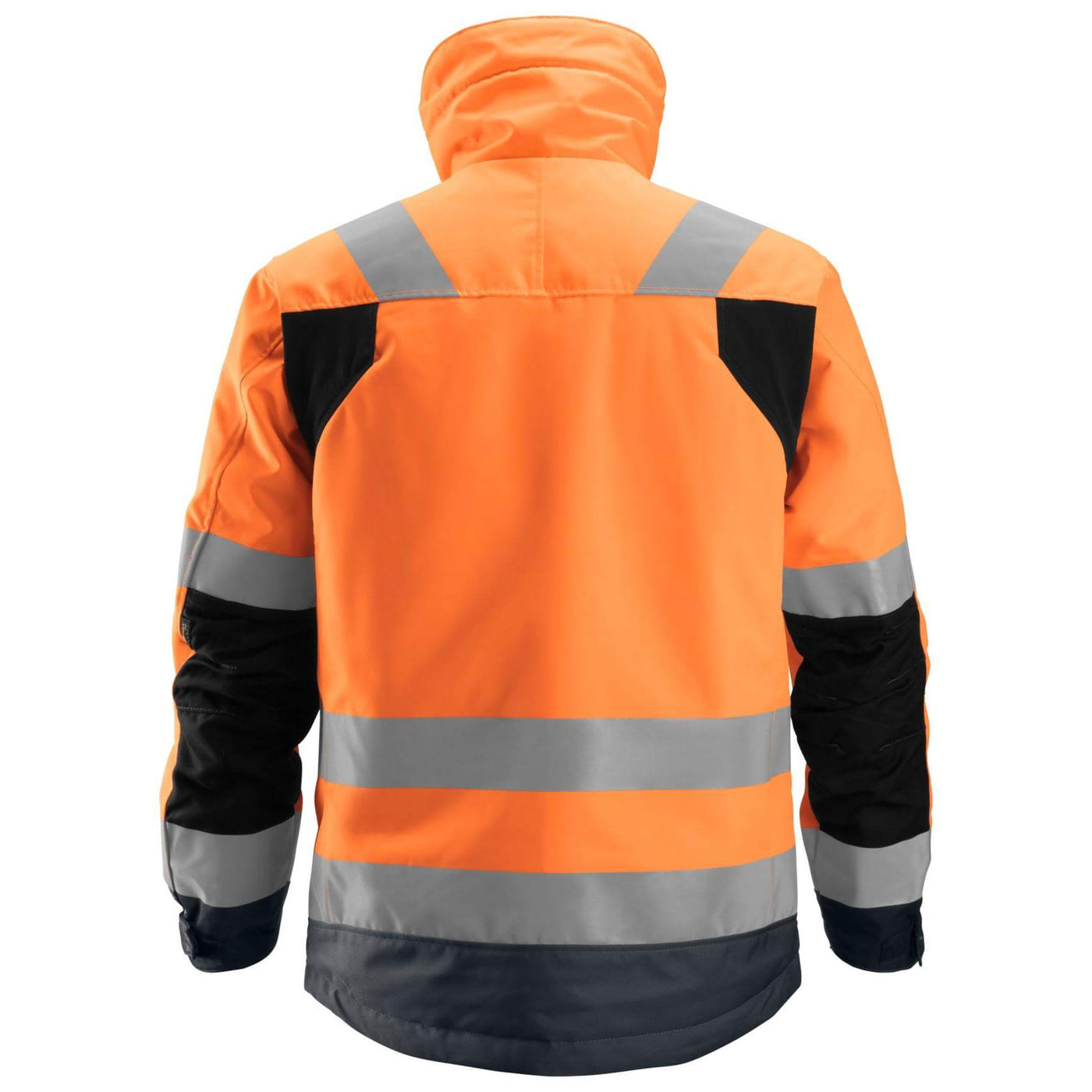 Snickers 1130 Hi Vis 37.5 Insulated Jacket Class 3 Hi Vis Orange Steel Grey back #colour_hi-vis-orange-steel-grey