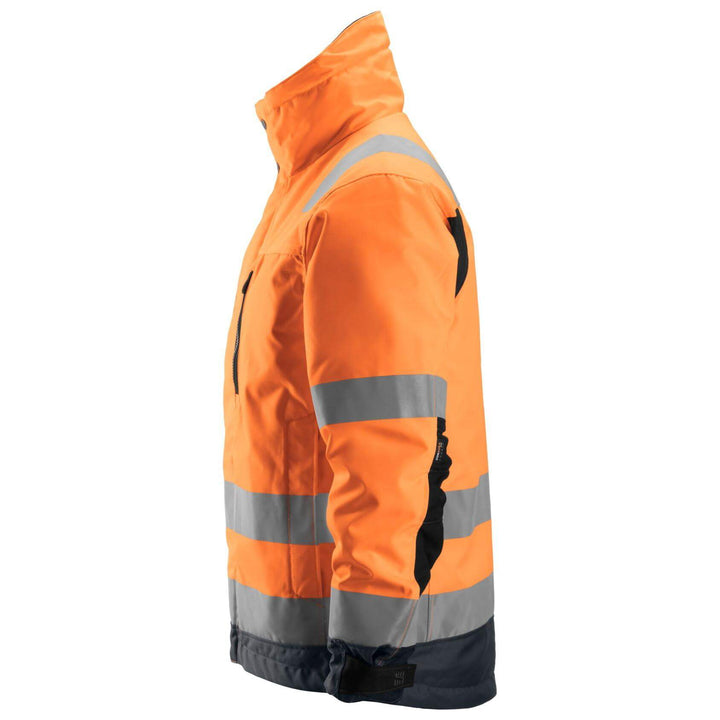 Snickers 1130 Hi Vis 37.5 Insulated Jacket Class 3 Hi Vis Orange Steel Grey left #colour_hi-vis-orange-steel-grey