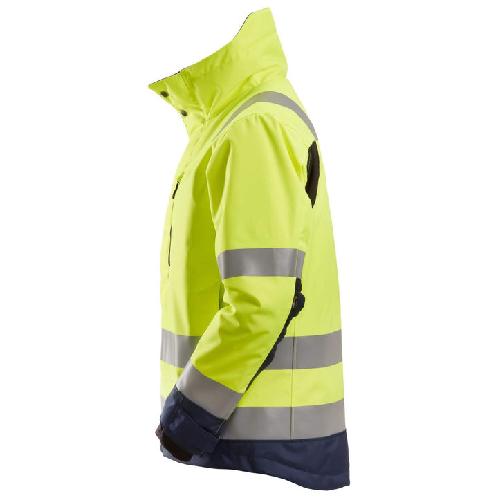 Snickers 1130 Hi Vis 37.5 Insulated Jacket Class 3 Hi Vis Yellow Navy Blue left #colour_hi-vis-yellow-navy-blue