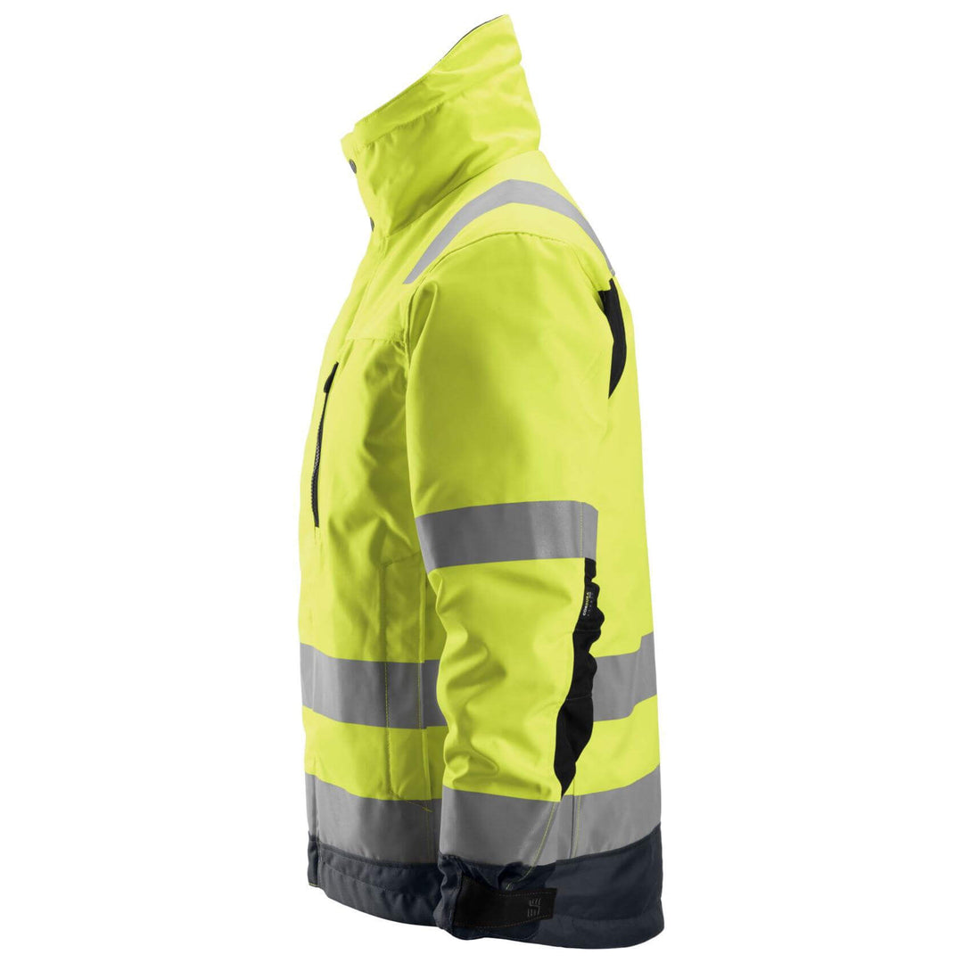 Snickers 1130 Hi Vis 37.5 Insulated Jacket Class 3 Hi Vis Yellow Steel Grey left #colour_hi-vis-yellow-steel-grey