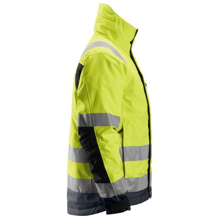 Snickers 1130 Hi Vis 37.5 Insulated Jacket Class 3 Hi Vis Yellow Steel Grey right #colour_hi-vis-yellow-steel-grey