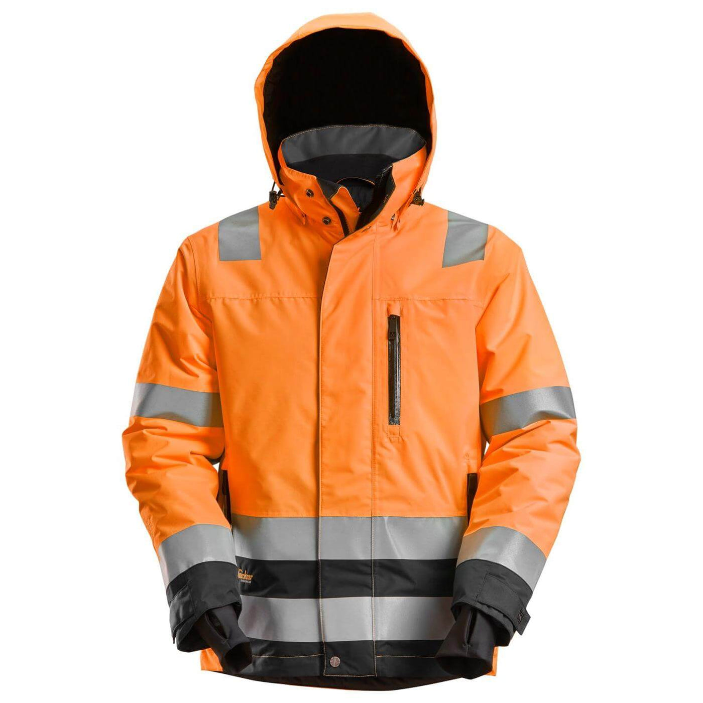 Snickers 1132 Hi Vis Class 3 Waterproof 37.5 Insulated Jacket Hi Vis Orange Black Main #colour_hi-vis-orange-black