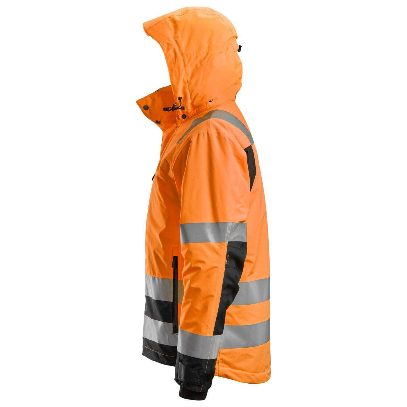 Snickers 1132 Hi Vis Class 3 Waterproof 37.5 Insulated Jacket Hi Vis Orange Black left #colour_hi-vis-orange-black