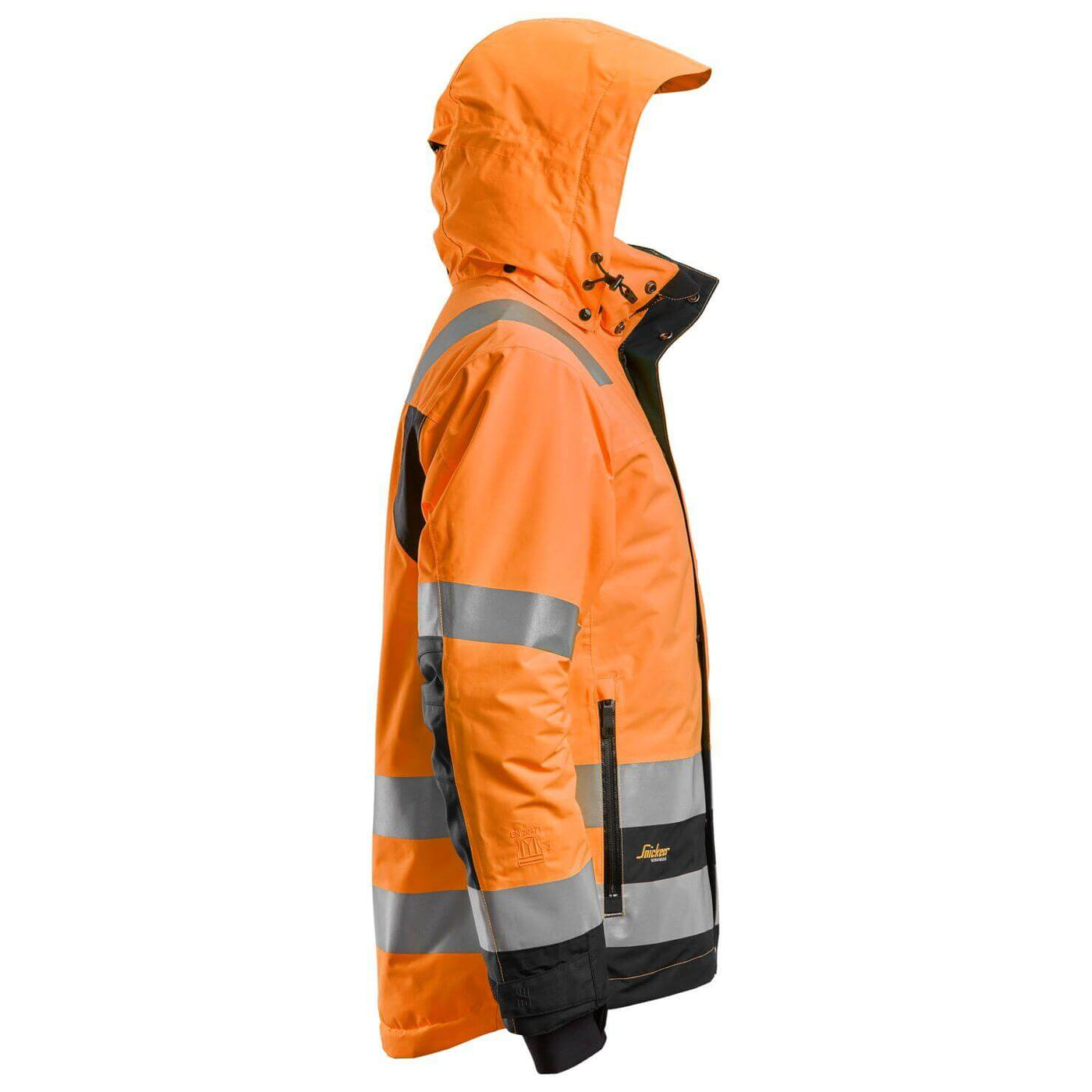 Snickers 1132 Hi Vis Class 3 Waterproof 37.5 Insulated Jacket Hi Vis Orange Black right #colour_hi-vis-orange-black