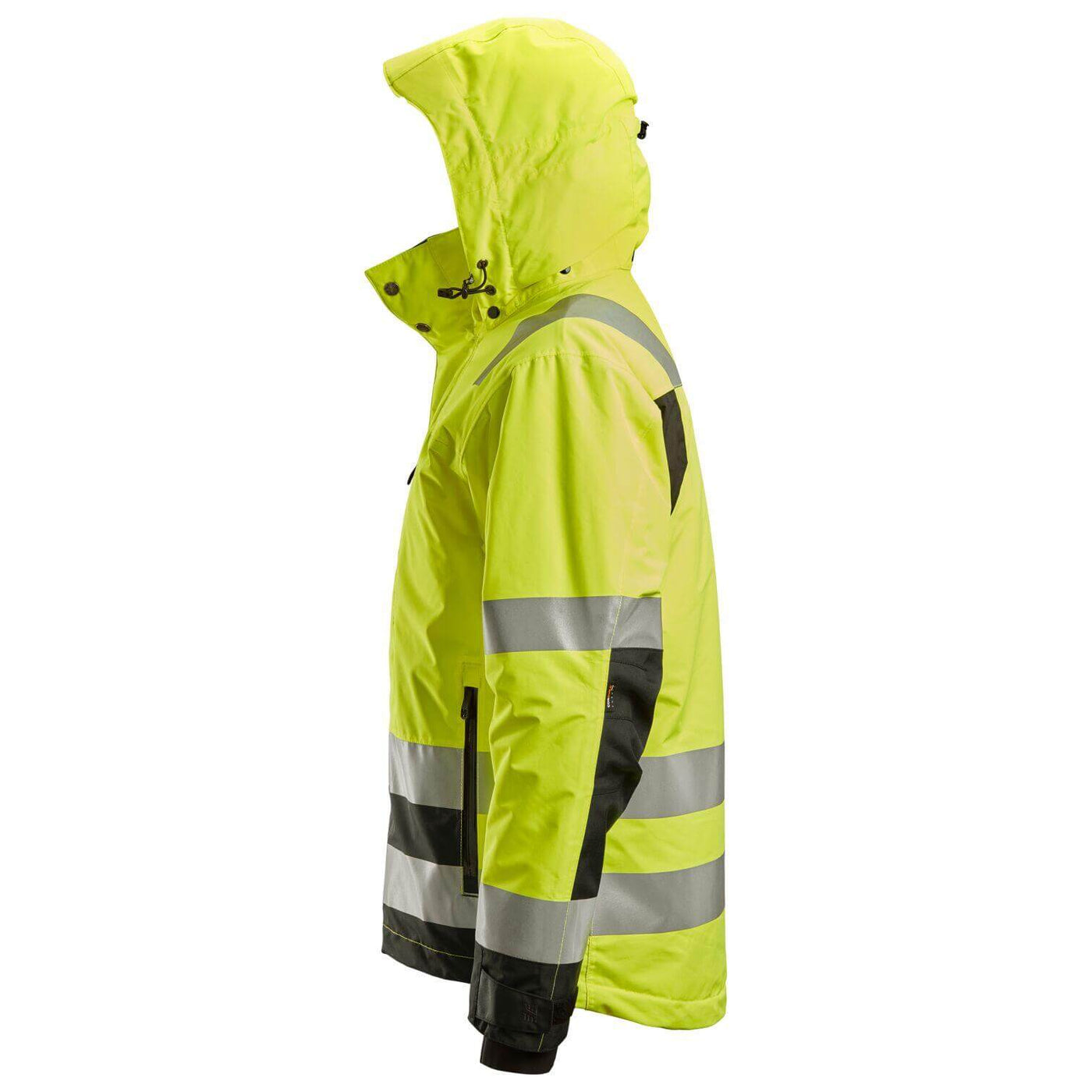 Snickers 1132 Hi Vis Class 3 Waterproof 37.5 Insulated Jacket Hi Vis Yellow Black left #colour_hi-vis-yellow-black