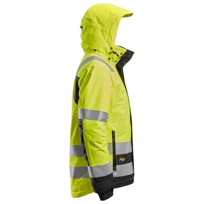 Snickers 1132 Hi Vis Class 3 Waterproof 37.5 Insulated Jacket Hi Vis Yellow Black right #colour_hi-vis-yellow-black