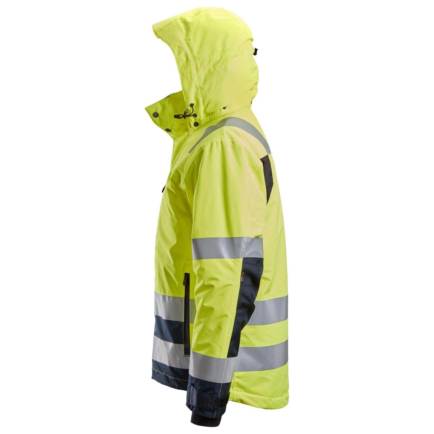 Snickers 1132 Hi Vis Class 3 Waterproof 37.5 Insulated Jacket Hi Vis Yellow Navy Blue left #colour_hi-vis-yellow-navy-blue