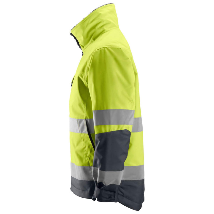 Snickers 1138 Core Hi Vis Insulated Jacket Class 3 Hi Vis Yellow Steel Grey left #colour_hi-vis-yellow-steel-grey