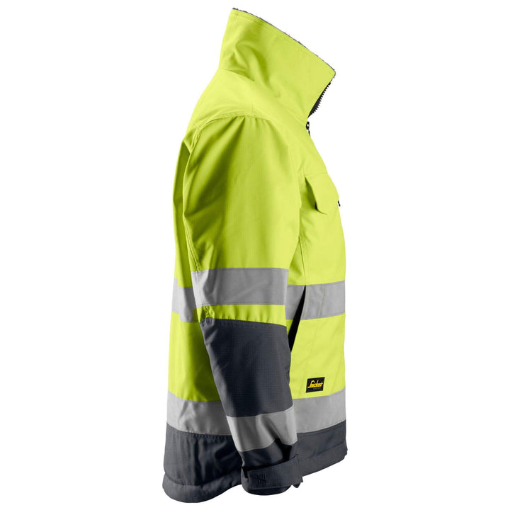 Snickers 1138 Core Hi Vis Insulated Jacket Class 3 Hi Vis Yellow Steel Grey right #colour_hi-vis-yellow-steel-grey