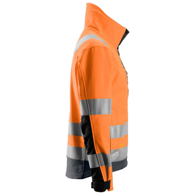 Snickers 1230 Hi Vis Softshell Jacket Class 3 Hi Vis Orange Steel Grey right #colour_hi-vis-orange-steel-grey