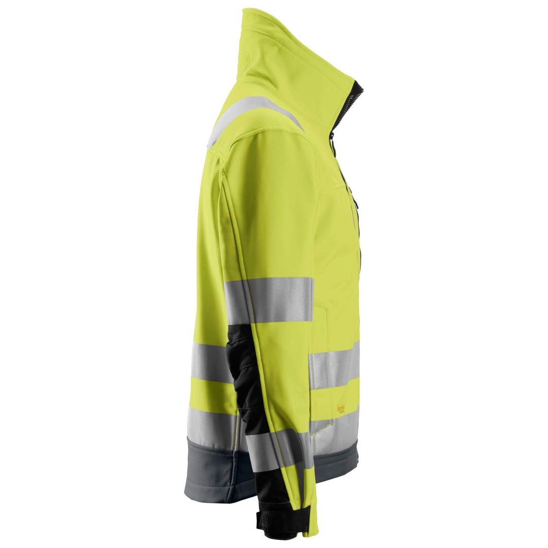 Snickers 1230 Hi Vis Softshell Jacket Class 3 Hi Vis Yellow Steel Grey right #colour_hi-vis-yellow-steel-grey