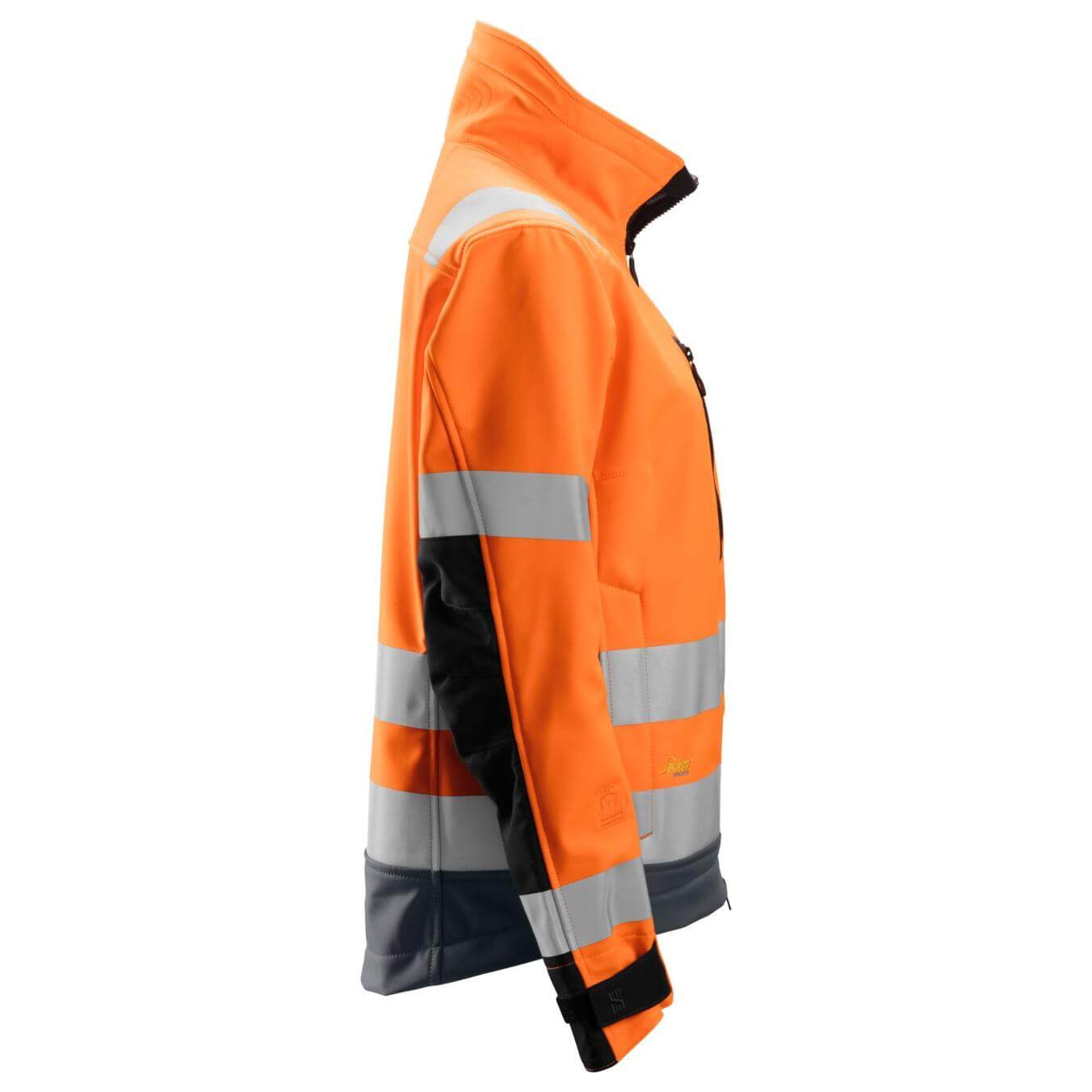 Snickers 1237 Womens Hi Vis Softshell Jacket Class 2 3 Hi Vis Orange Steel Grey right #colour_hi-vis-orange-steel-grey