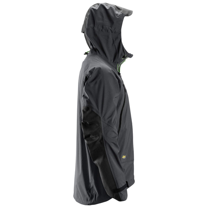 Snickers 1300 FlexiWork Stretch Waterproof Shell Jacket Steel Grey Black right #colour_steel-grey-black