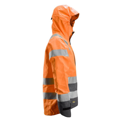 Snickers 1330 Hi Vis Waterproof Shell Jacket Class 3 Hi Vis Orange Steel Grey right #colour_hi-vis-orange-steel-grey