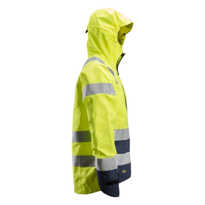 Snickers 1330 Hi Vis Waterproof Shell Jacket Class 3 Hi Vis Yellow Navy Blue right #colour_hi-vis-yellow-navy-blue