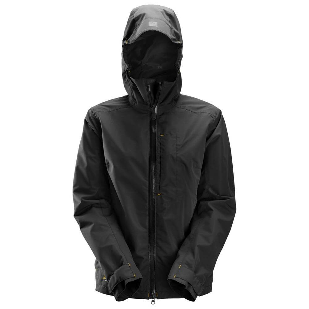 Snickers 1367 AllroundWork Womens Waterproof Shell Jacket Black Main #colour_black