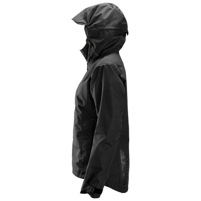 Snickers 1367 AllroundWork Womens Waterproof Shell Jacket Black left #colour_black